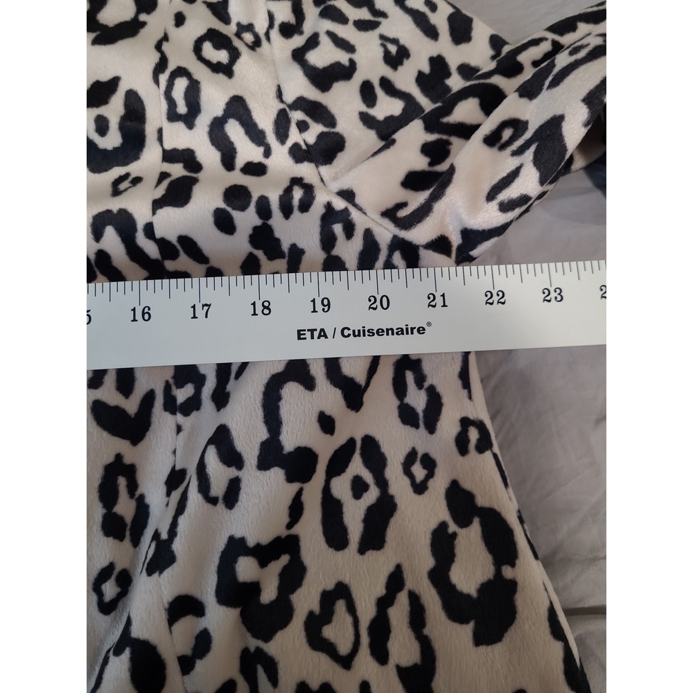 Chico's Snow Leopard Print swing jacket cream blk career office Women SZ M/8 - Picture 10 of 12